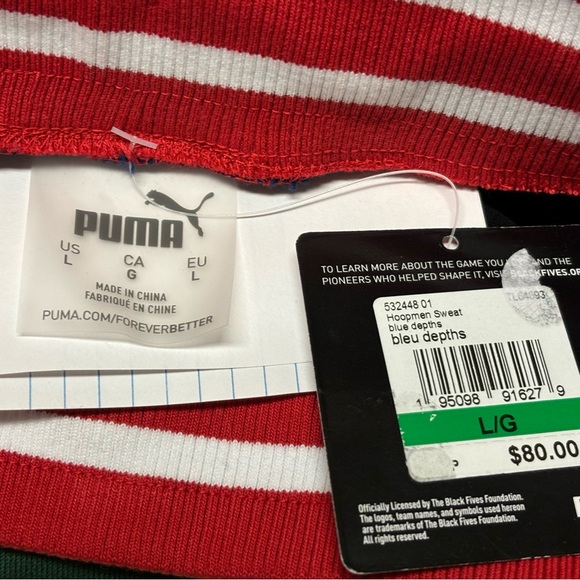 Puma HOOPMAN Black Fives SWEATS Men’s Large NWT - Picture 11 of 13